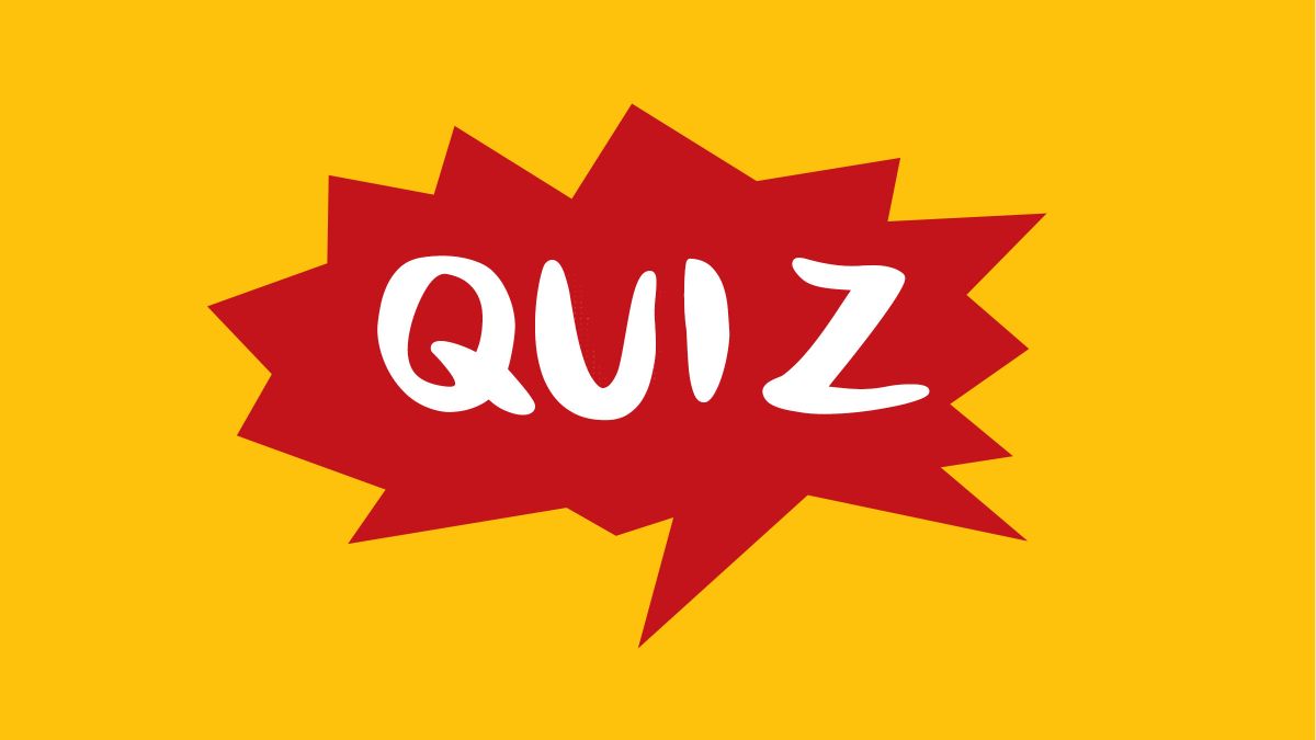 Das Wort Quiz mit Fragezeichen umgeben