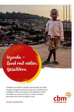 Deckblatt des PDFs mit dem Titel Uganda - Land mit vielen Gesichtern