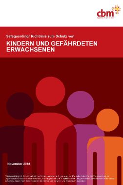 Titelseite der Broschüre mit dem Titel Safeguarding-Richtlinien zum Schutz von Kindern und gefährdeten Erwachsenen