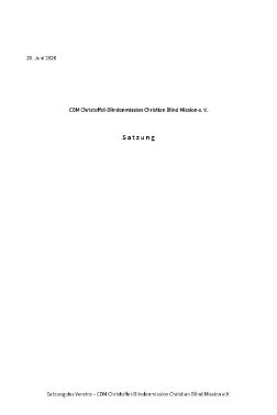 Titelseite des barrierefreien CBM-Jahresberichts mit Text und CBM-Logo