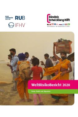 Titel Weltrisikobericht 2020, Menschen auf der Flucht