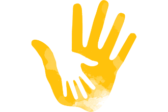Grafik einer erwachsenen Hand und der eines Kindes