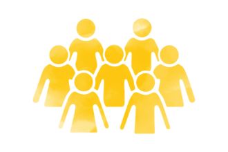 Sieben Figuren bilden eine Gruppe