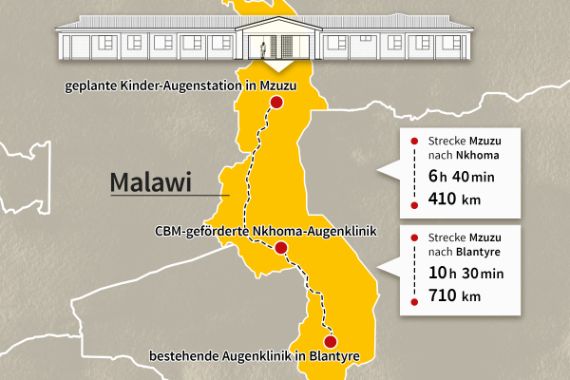 Die Landkarte von Malawi