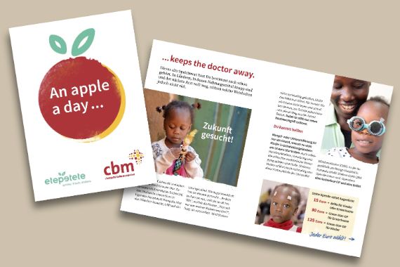 Flyer mit der Aufschrift "An Apple a Day"