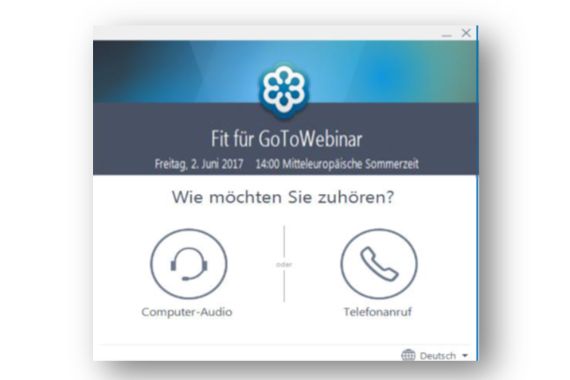 Wie möchten Sie zuhören? Symbol für Kopfhörer und Symbol für Telefonhörer