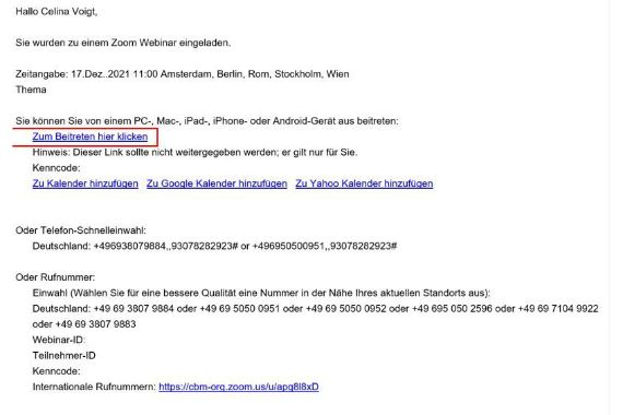 Screenshot eines Zoom-Pop-Up-Fensters