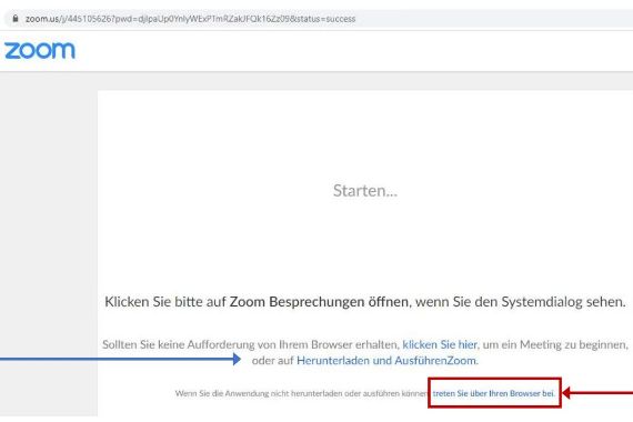 Screenshot eines Zoom-Pop-Up-Fensters
