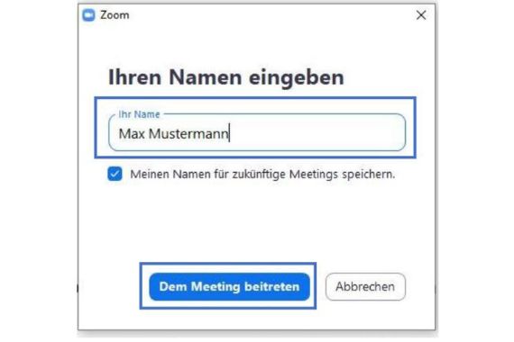 Screenshot eines Zoom-Pop-Up-Fensters