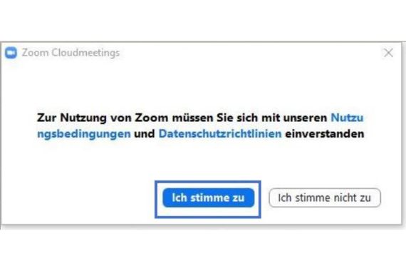 Screenshot eines Zoom-Pop-Up-Fensters