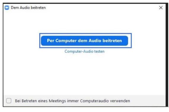Screenshot eines Zoom-Pop-Up-Fensters