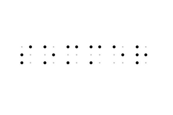 Das Wort Sommer in Brailleschrift