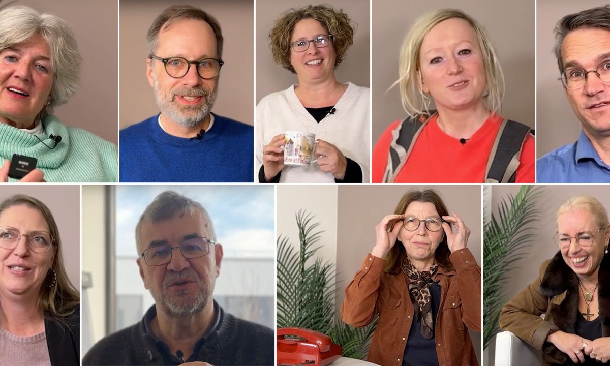 Porträts von zehn Männern und Frauen